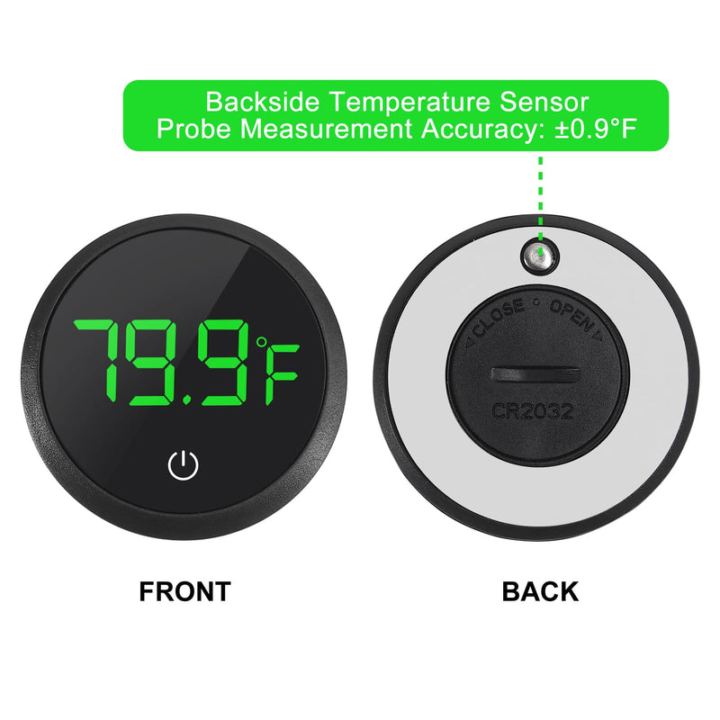 4PCS LED Aquarium Thermometer Fish Tank Thermometer Reptile Terrarium Water Temperature Test Digital Thermometer for Fish, Axolotl, Turtle and Aquatic Round-Black 4PCS - BeesActive Australia