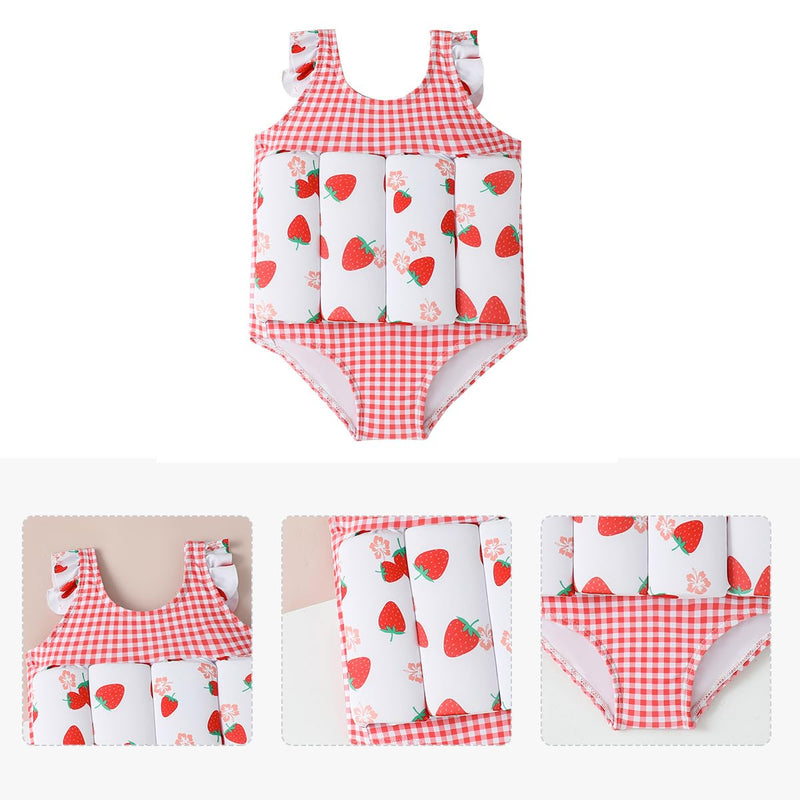 ABEHIK Kids Floatation Swimsuit Float Suit Boys Girls One Piece Floating Swim Vest with Adjustable Buoyancy Life Bathing Suit Pink 18-24 Months