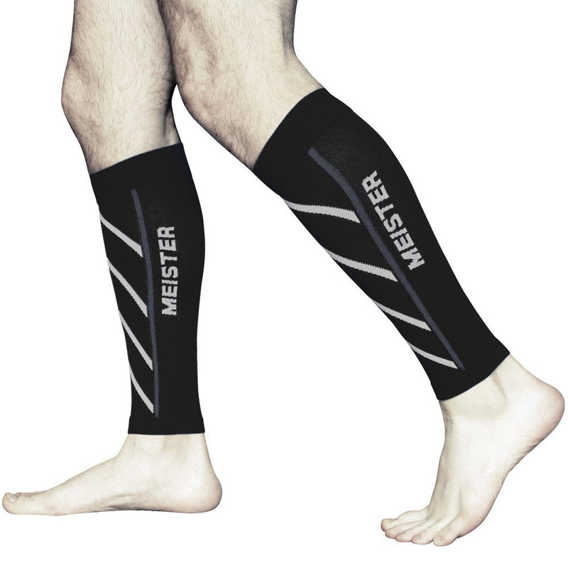 Meister Graduated 20-25mmHg Compression Running Leg Sleeves for Shin Splints (Pair) Black Small - BeesActive Australia