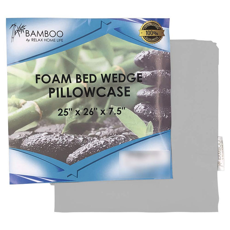 Wedge Pillowcase Designed to Fit Our 7.5" Bed Wedge 25" W x 26" L x 7.5" H, Allergy Friendly 100% Egyptian Cotton Replacement Cover, Fits Most Sleeping Wedges Up to 27" W x 27" L x 8H Light Gray - BeesActive Australia