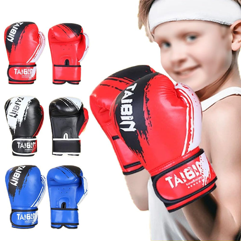 2-in-1 Boxing Gloves and Punching Mitts Set for Kids Youth,6 oz Kids Boxing Gloves and Boxing Pads,Boxing Training Equipment for Punching Bag,Kickboxing,Gift for Boys and Girls Blue