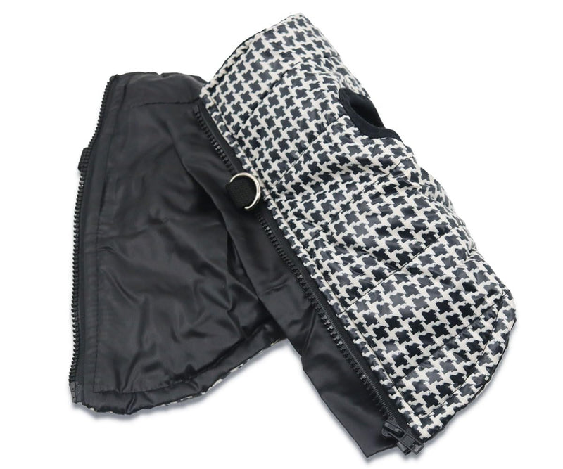 Winter Dog Coats Warm Houndstooth Small Dog Jacket Pet Dog Jackets Puppy Cold Weather Coat Pet Clothes for Small Dogs, Small - BeesActive Australia