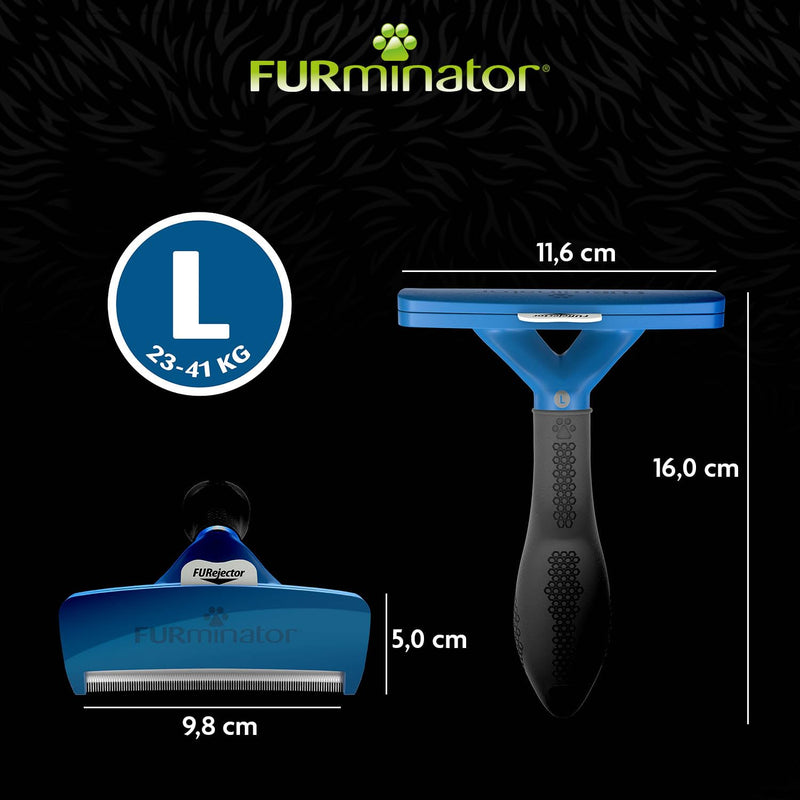 Furminator deShedding tool dog size L short hair - dog brush for large dogs to remove undercoat - improved design - BeesActive Australia