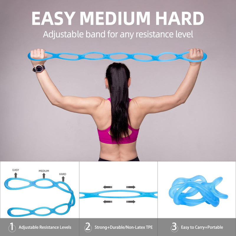 Resistance Bands for Working Out, Adjustable 7-Ring with Handles, Exercise Stretch Bands for Women&Men Fitness,Pilates,Yoga and Physical Therapy 2 Packs - BeesActive Australia