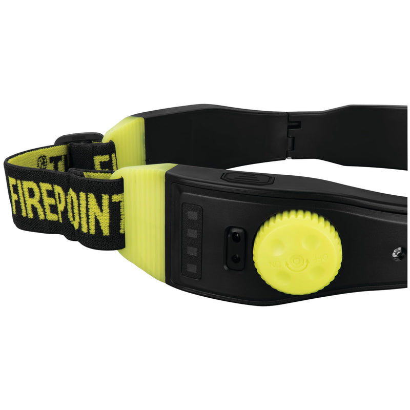 Performance Tool W2690 Firepoint 600LM Li-Ion LED Folding Headlamp, USB-C Charging, Adjustable Strap, Motion Sensor, Dimmable, Foldable Frame, Black/Green