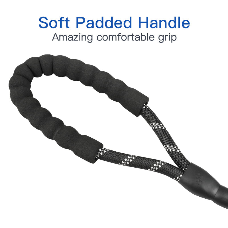 Double Dog Leash, Dual Dog Leash, 360 Swivel Tangle Free Bungee Walking Training Leash for Large Medium Dogs, Shock Absorbing Bungee Reflective Leash for Two Dogs, 18~120 lbs, Black - BeesActive Australia
