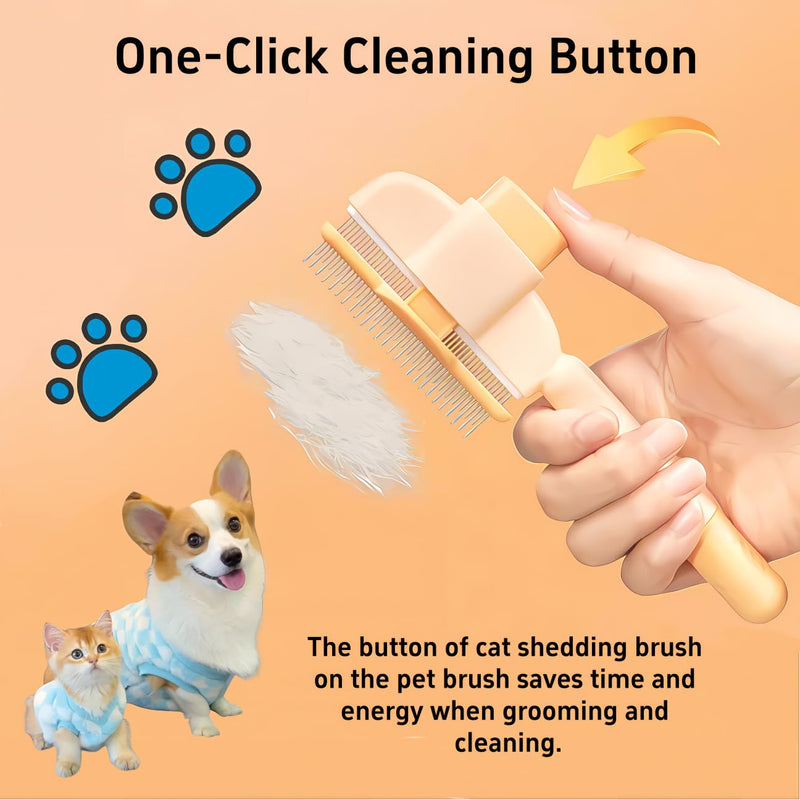 2PCS Pet Comb for Dogs & Cats with Long & Short Stainless Steel Metal Teeth for Shedding and Tangles, Self-Cleaning Pet Comb for Dogs and Cats, Comfort and safety - BeesActive Australia