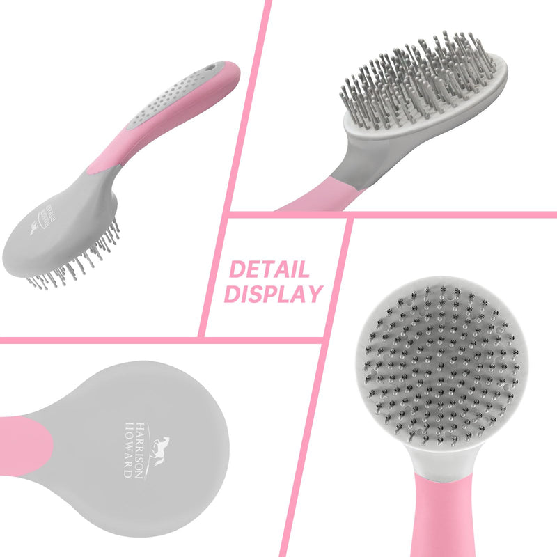 Harrison Howard Horse Mane and Tail Brush Horse Professional Grooming Brush Equestrian Detangler Non-Slip Brush Pink - BeesActive Australia