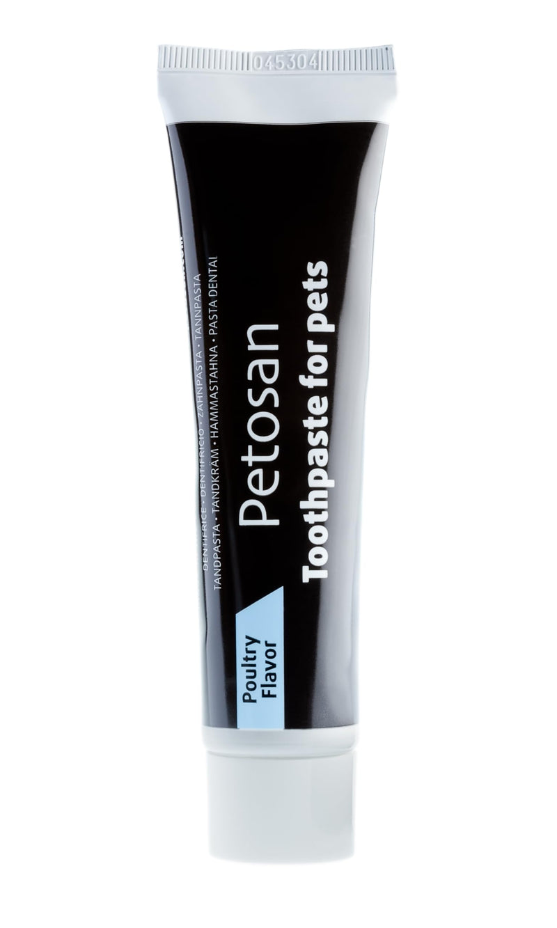Petosan Poultry Flavour Toothpaste for Dogs - Anti-Tartar, Plaque Control, Vet-Approved, 70 Grams - Fresh Breath and Oral Hygiene for All Dog Breeds