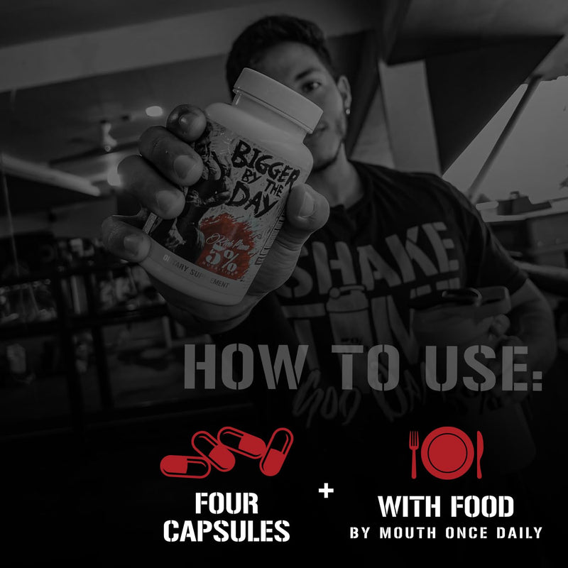 5% Nutrition Rich Piana BiggerByTheDay | Anabolic Muscle Builder,Hardcore Mass Gainer | Turkesterone,HICA,Epicatechin,Leucine | 120 Capsules (30 Servings)1 item