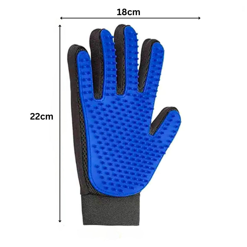 BOUMOUR® Grooming Glove Pet Hair Remover Brush Massage Grooming Glove Dog Cat (Blue, 2 Gloves, One Pair) (Blue) Blue - BeesActive Australia