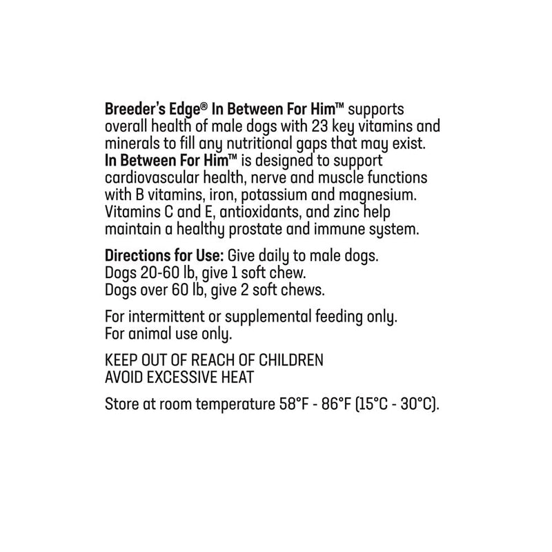 Revival Animal Health Breeder's Edge in Between for Him, Male Multivitamin for Med/Lg Dog- 90 ct - PawsPlanet Australia