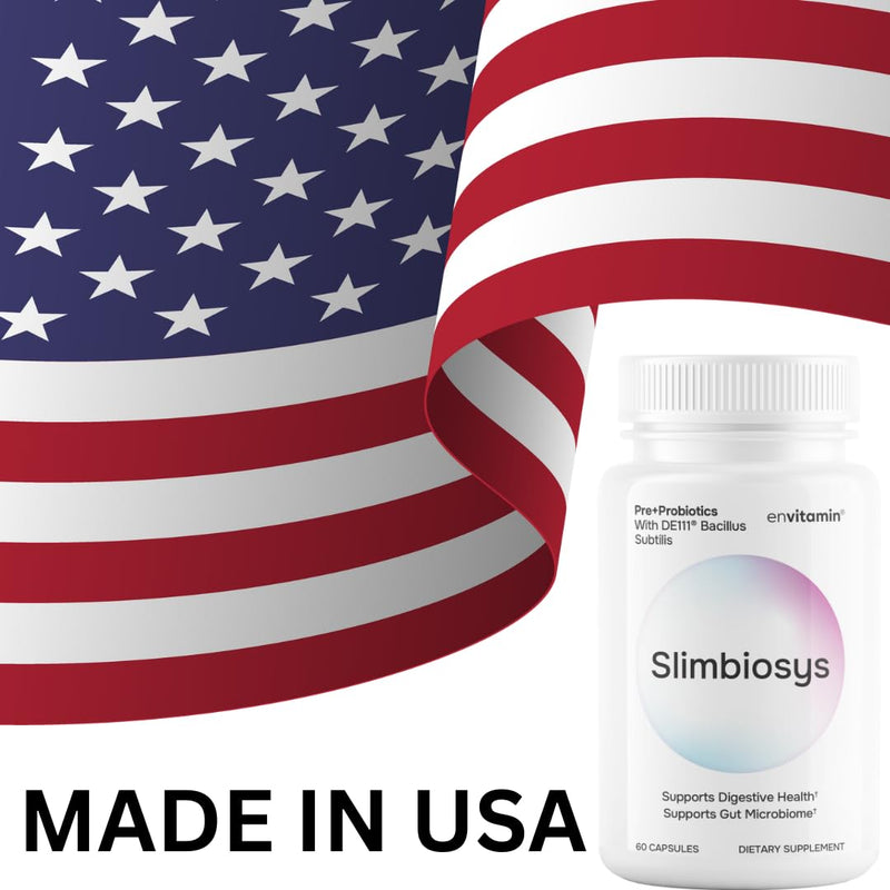 envitamin Slimbiosys Ultra Probiotic Capsule - Pre & Probiotics for Women & Men - Support Your Microbiome 60 Count (Pack of 1)