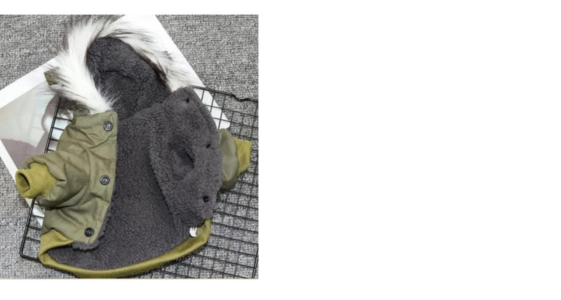 Dog Hoodies, Thickened Dog Overall, Army Hoodie Sweater, Cotton Jacket Fur Coat for Small Dog & Medium Dog & Cat (Green, Large) Green - BeesActive Australia
