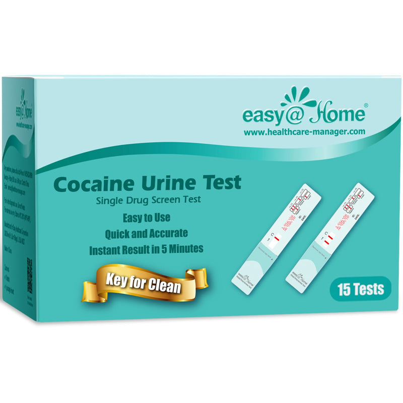 Easy@Home 15 Pack Cocaine(COC) Single Panel Drug Tests Kit - Value Pack COC Screen Urine Drug Test Kit- #EDCO-114 15 Count (Pack of 1)