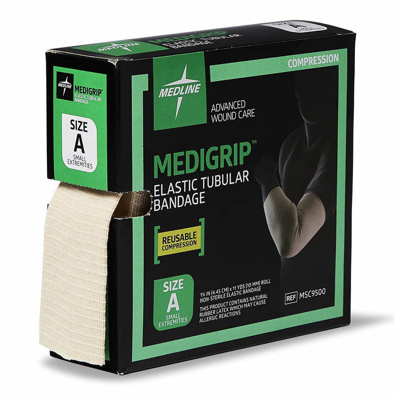 Medline Medigrip Elastic Latex Tubular Bandages, Size A, 1.75" W (4.5 cm), Ideal for Small Feet and Arms - High Compression Support, Breathable & Comfortable small extremities - BeesActive Australia