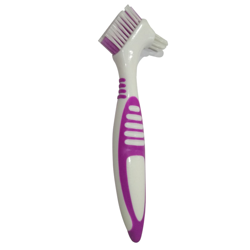 Gus Craft 2-Pack Denture Cleaning Brush Set- Premium Hygiene Denture Cleaner Set For Denture Care- Top Denture Cleanser Tool w/Multi-Layered Bristles & Ergonomic Rubber Handle (Green and Purple) Green and Purple - BeesActive Australia
