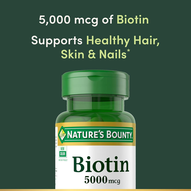 Nature's Bounty Biotin 5,000 mcg Caps, 72 ct 72 Count (Pack of 1)