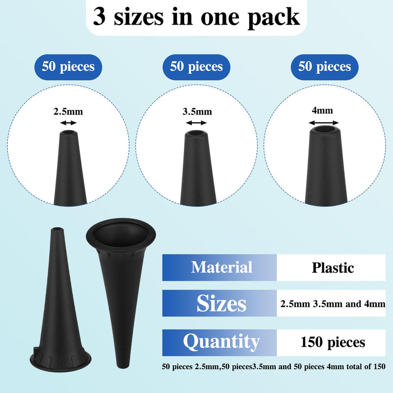 150 Pcs 3 Sizes Reusable Diagnostic Otoscope Cover Plastic Ear Specula Tips Disposable Pediatric Otoscope Tips Universal Ear Covers Speculum Available in 2.5 mm 3.5 Mm, 4 Mm, 50 Pcs Each - BeesActive Australia