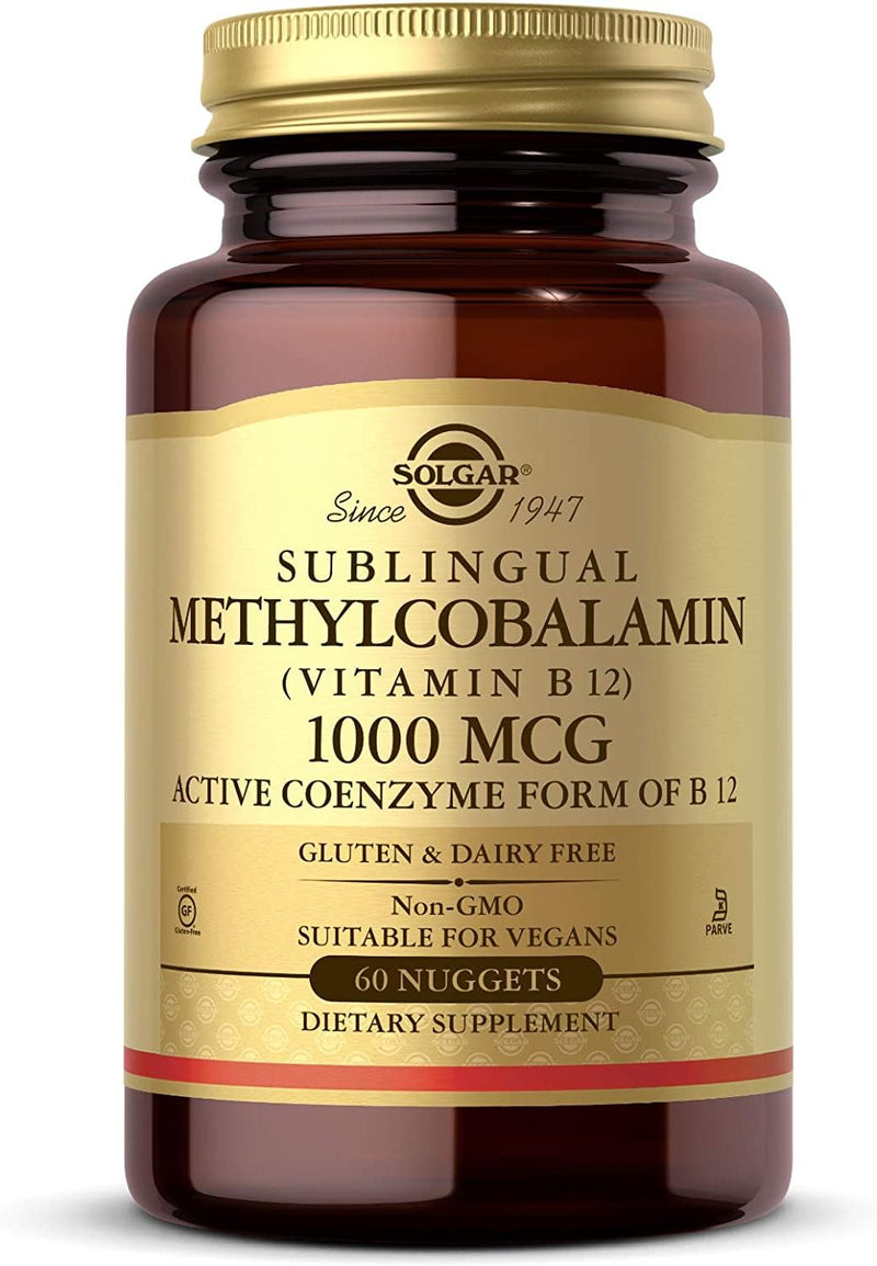 Solgar Methylcobalamin (Vitamin B12) 5000 mcg, 60 Nuggets - Cherry Flavor - Supports Energy Metabolism - Body-Ready, Active Form - Non-GMO, Vegan, Gluten Free - 60 Servings Vitamin Unflavored 60 Count (Pack of 1)