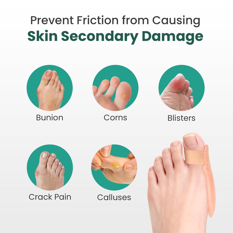 Welnove Bunion Cushion Protector, Bunion Shield Felt Protection Cushion for Foot Pain Relief, Calluses, Corns - Beige, Pack of 12
