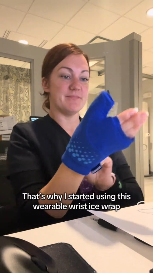 Thumb & Wrist Ice Pack Wrap, Long-Lasting Cold Compression for Pain Relief Blue S/M