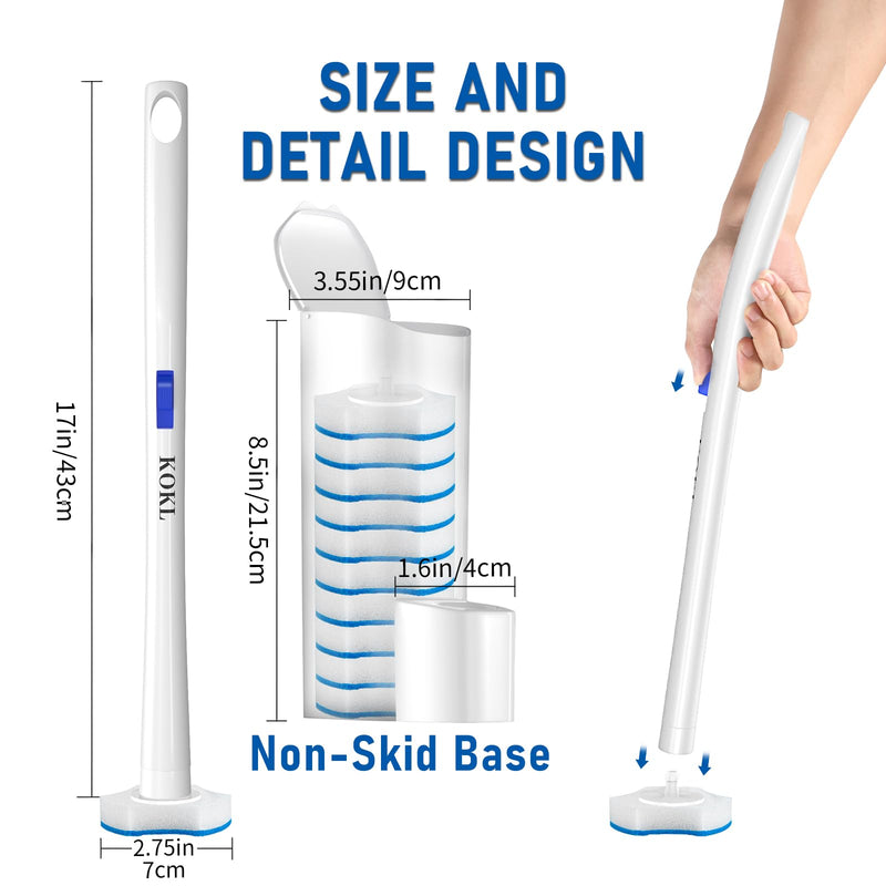 Disposable Toilet Brush, Toilet Bowl Cleaner Brush with 50PCS Toilet Brush Refills, Toilet Cleaner Refill Pads, Disposable Toilet Bowl Brush and Storage Caddy for Bathroom Cleaning(1-Set) 1-SET - BeesActive Australia