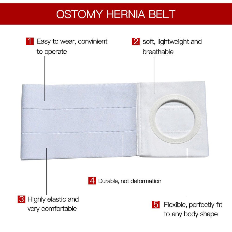 Men Or Women Medical Ostomy Belt Ostomy Hernia Support Belt Abdominal Stoma Binder Brace Abdomen Band Stoma Support (Hole 3.14") for Colostomy Patients to Prevent Parastomal Hernia Stoma Opening (M) Medium (Pack of 1) - BeesActive Australia