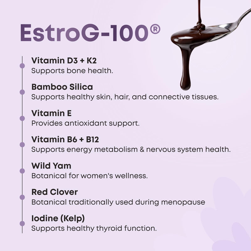 Purality Health MenoPLUS Liposomal Menopause Supplement Drops for Women | EstroG-100 with Vitamins D3, B6, B12, K2 & Iodine | Hormonal Balance, Mood Aid | Enhanced Absorption Liquid Formula