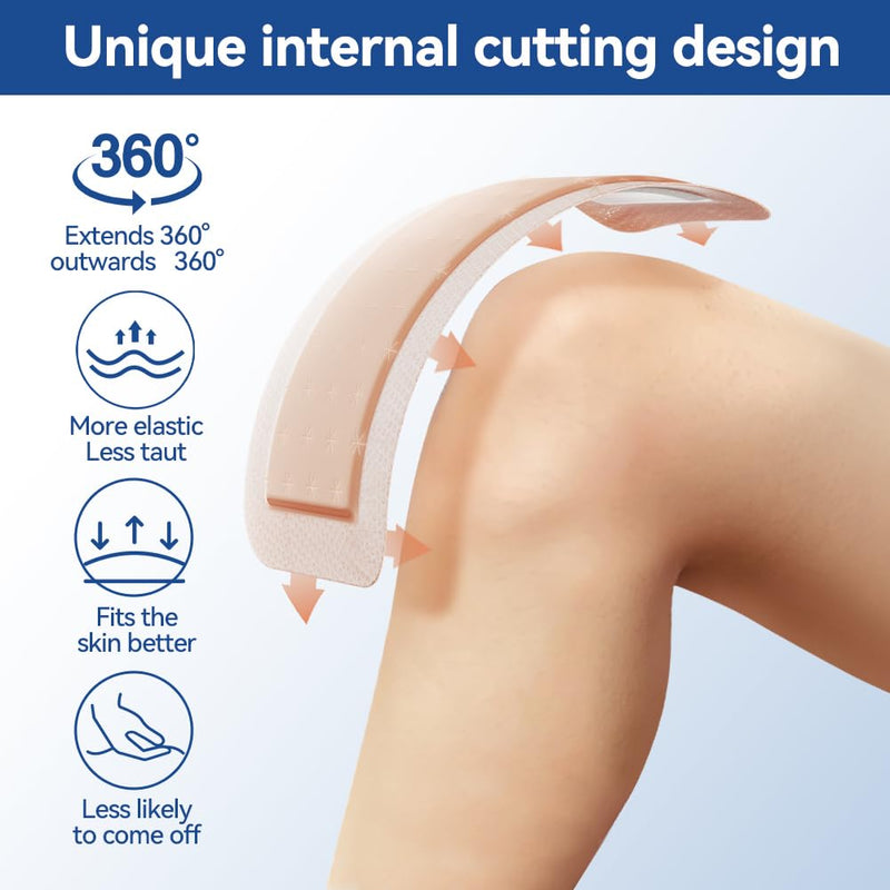 Dimora 20 Count Silicone Super Absorbent Wound Dressing - 4" x 8" Soft Gauze Pads for Bed Sores Leg Ulcers Post Surgical Incisions, Adhesive Wound Bandage with Gentle Border 4"x 8" - 20 pcs