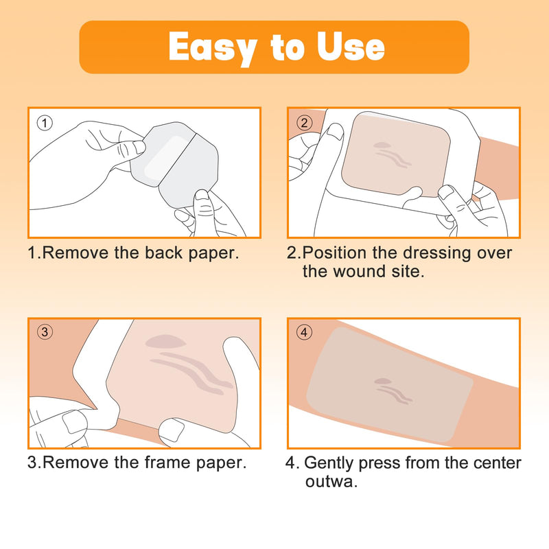 Carbou Transparent Film Dressing,6" x 8" Pack of 20 Waterproof Wound Bandage Adhesive Patches,Post Surgical Shower or IV Shield,Tattoo Aftercare Bandage 6 x 8 Inch(Pack of 20) - BeesActive Australia