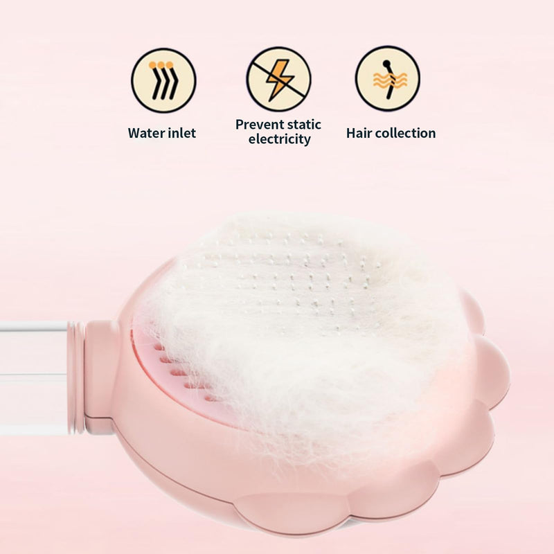 TOOVREN Spray Cat Brush with Release Button, Cat Brushes for Indoor Cats, Self Cleaning Cat Hair Brush for Removing Tangled and Loose Hair, Pet Hair Removal Comb for Cats and Dogs (Pink) pink - BeesActive Australia