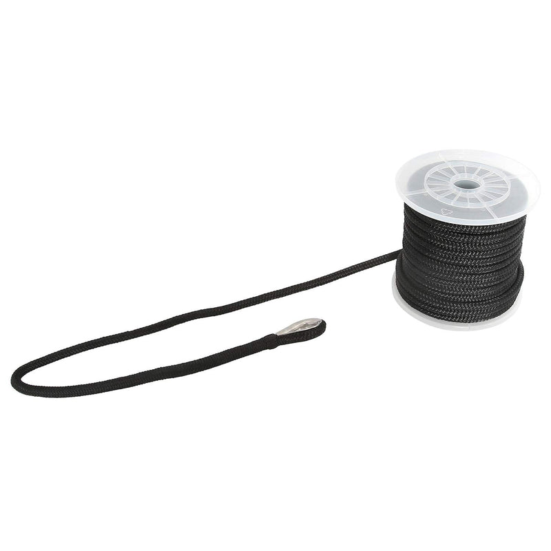 NovelBee 1/2 Inch X 50 Feet Double Braid Nylon Anchor Line with Stainless Steel Thimble and Plastic Chuck (Black) Black - BeesActive Australia