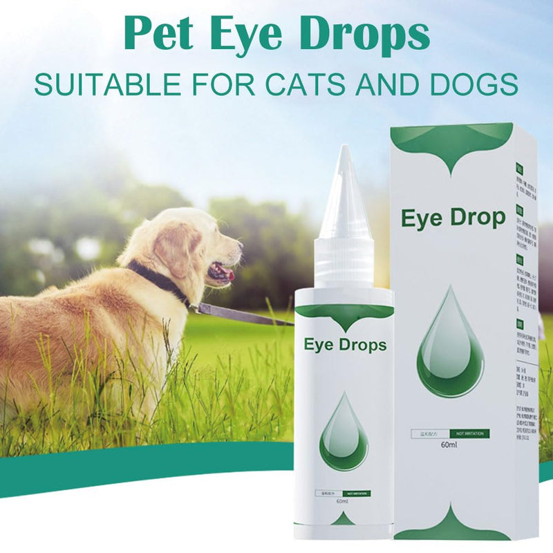 Dog Eye Drops 60ml, Eye Drops for Dogs and Cats, Daily Dog Eye Cleaner for Effective Tear Stain Remover, Relieve Pet Eye Fatigue