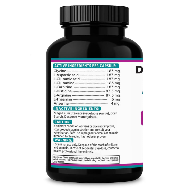 Aminodyl™ Kidney Support Supplement 1100mg for Dogs - Supports Natural Kidney Function with Amino Vastly Promotes Health, Wellbeing & Vitality of Kidneys 120 Sprinkle Capsules. Made in U.S.A Dogs >20lbs (120 Caps) 1100mg