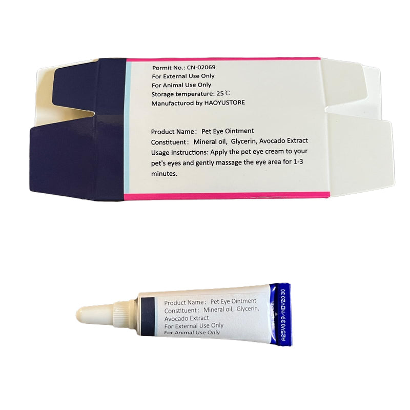 Pet Eye Cream, Tube Eye Cream Suitable for Dog, Cat, Cattle, Horse, Sheep, Squirrel, Bird Fit for All Pets (3.5gr/1 Per Tube) 1 Pack