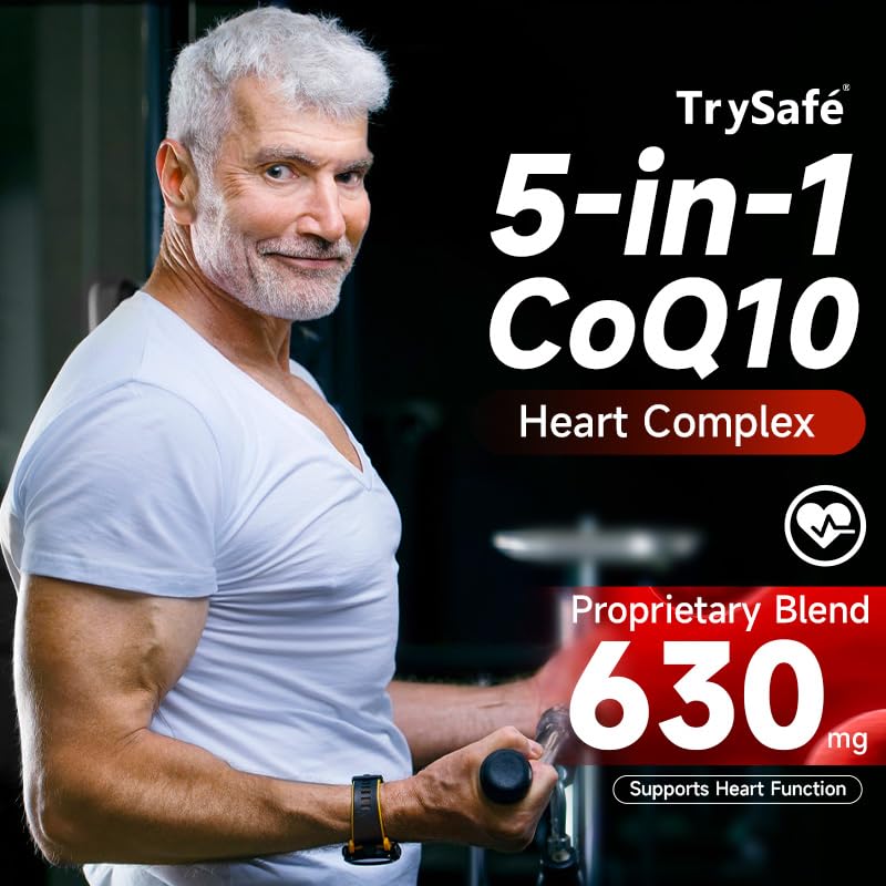 5-in-1 630mg Coenzyme Q10 Complex Proprietary Blend with Grape Seed Extract, Beetroot, Resveratrol & PQQ - Support Cardiovascular Function* & Myocardial Cell*, Maintain Heart Health*