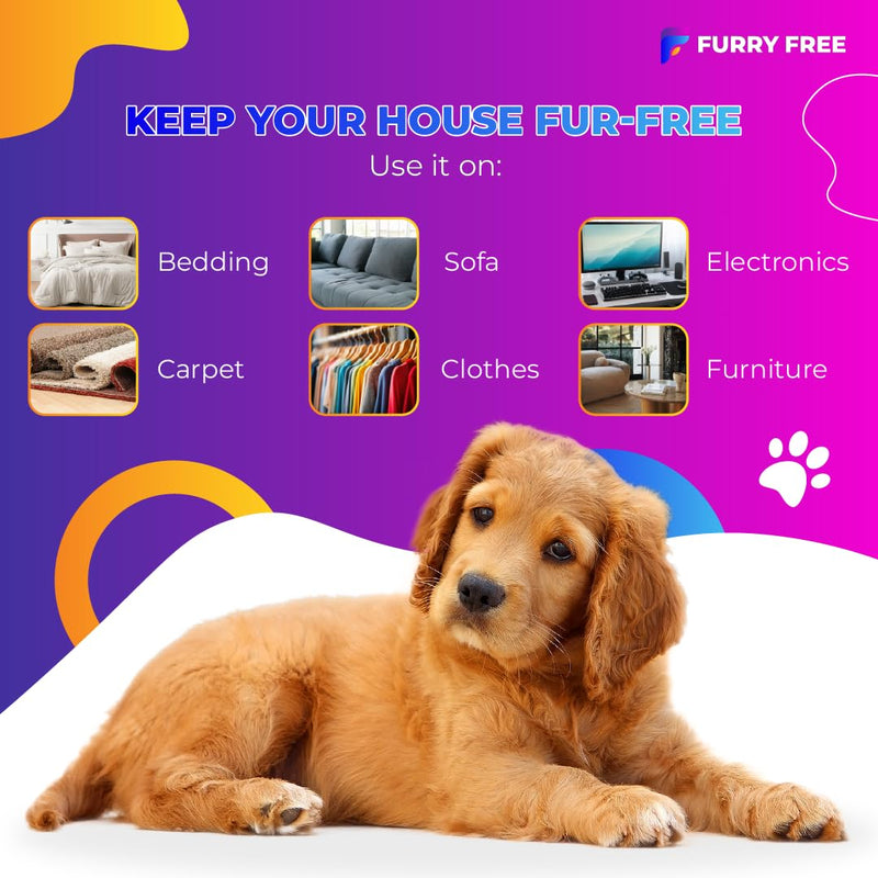 Furry Free lint roller animal hair extra strong - 600 sheets lint roller set - lint roller clothing, floor etc - lint rollers large pack xxl 10 lint roller attachments of 60 sheets each. & 2 lint roller holders - BeesActive Australia