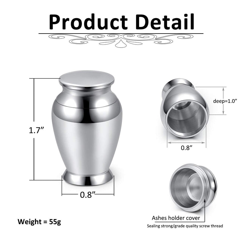 JSDDE Mini Urn Made of Stainless Steel Waterproof Memorial Urn Keepsake Urn Memorial Funeral Keepsake Urn Keepsake for Safe Storage of Ashes (Style 1) Style 1 - BeesActive Australia