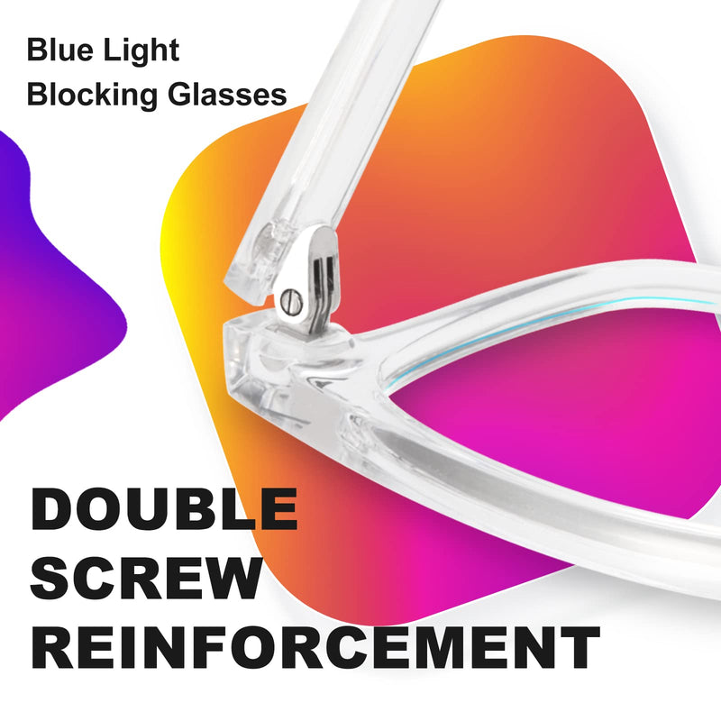 VISOONE Blue Light Blocking Glasses Square with Anti Computer Glare for Gaming Women and Men MONTANA Clear - BeesActive Australia