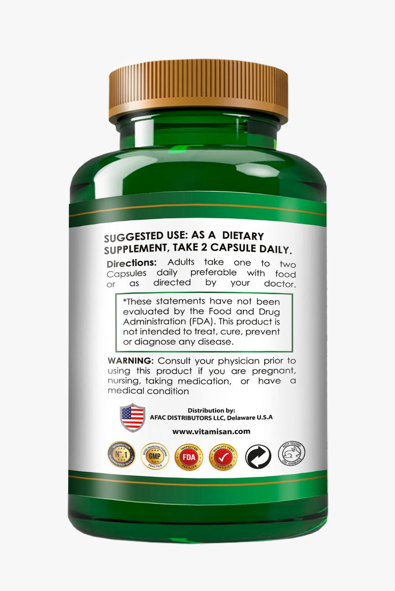 Organic Vitamins Anamu 1250mg 100% Organically Grown 120 Capsules Petiveria Allicea 120 Count (Pack of 1)