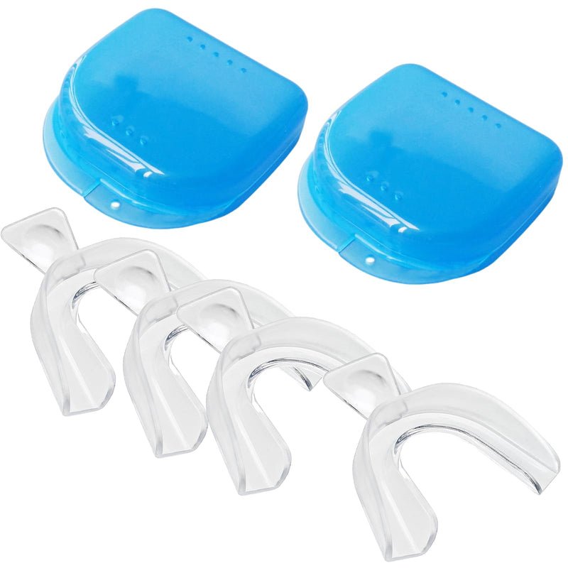 Teeth Whitening Trays 4 Pcs with 2 Travel Storage Cases BPA Free Moldable Trimmable Thin Mouth Trays Dental Tooth Whitener Bleaching Trays - BeesActive Australia
