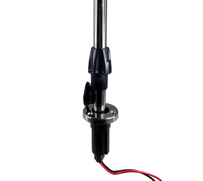 Pactrade Marine All Round White LED, Stern Light, Anchor Light, Pole Light LED Boat Navigation Light with Standard Pole 22'' with Removable 2-Pin Fixed Plug-in Base USCG 2NM for Pontoon, Fishing Boats - BeesActive Australia