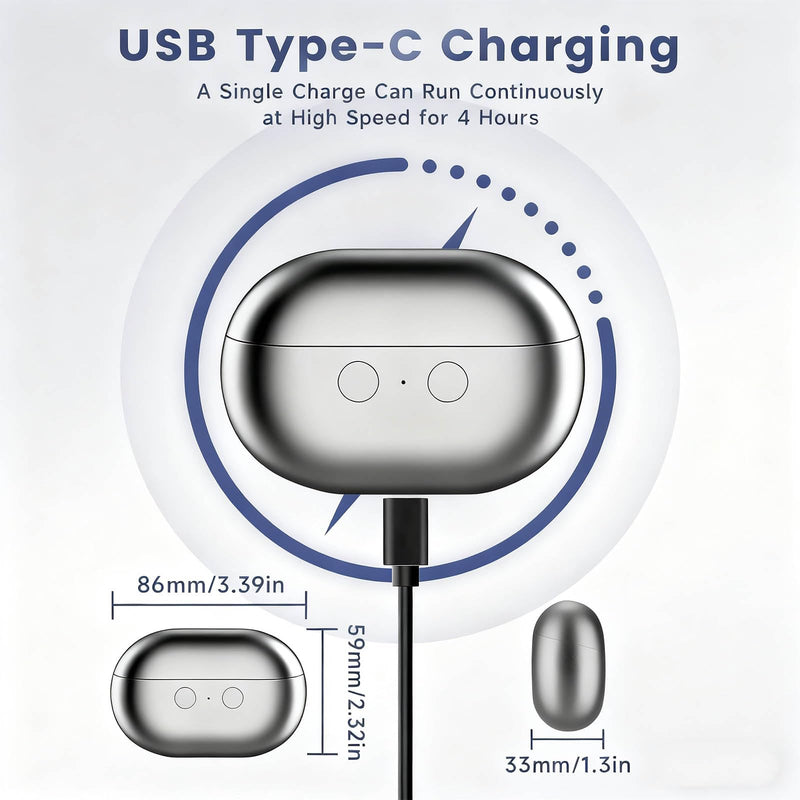 Grey Electric Nail Clippers with LED Light, USB Rechargeable Smart Nail Trimmer, 3-in-1 Automatic Cutter for Thick Nails, Low Noise Design with 500mAh Battery, Ergonomic Handle for Easy Care - BeesActive Australia