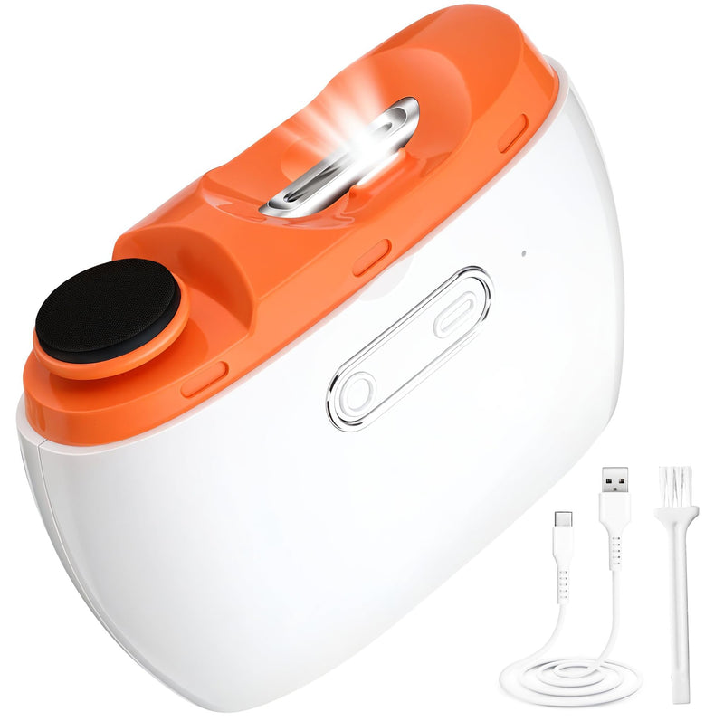 Electric Automatic Nail Clipper Trimmer - 2 in 1 Rechargeable Fingernail File Grinder Cutter for Baby Adults Seniors - Multifunctional Manicure Polisher with LED for Trimming Polishing Nails 1-pack - BeesActive Australia