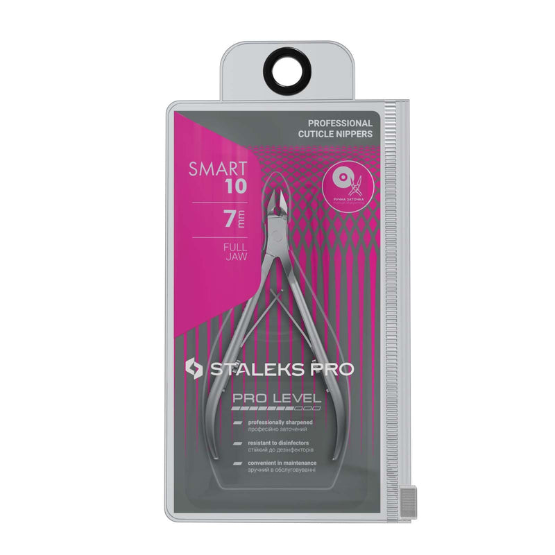 Staleks Pro Professional Cuticle Nippers SMART 10 – 7mm Blade Cuticle Trimmer Stainless Steel Ergonomic Grip Sharp & Durable Ideal for Manicure 7 mm