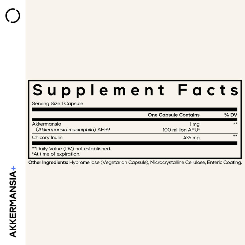 Codeage Akkermansia Muciniphila, 100M AFU, Chicory Inulin, 90 Capsules | Akkermansia muciniphila 100 million AFU with chicory inulin prebiotic. Three-month supply, 90 shelf-stable capsules.