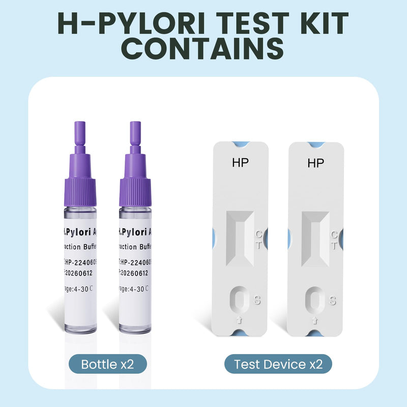 H Pylori Test Kit: 2 PCS Fast & Highly Accurate & Easy to Use & Read Helicobacter Pylori Test at Home Results in 10-15 Minutes - H-Pylori Test Kit 2 Test (2)