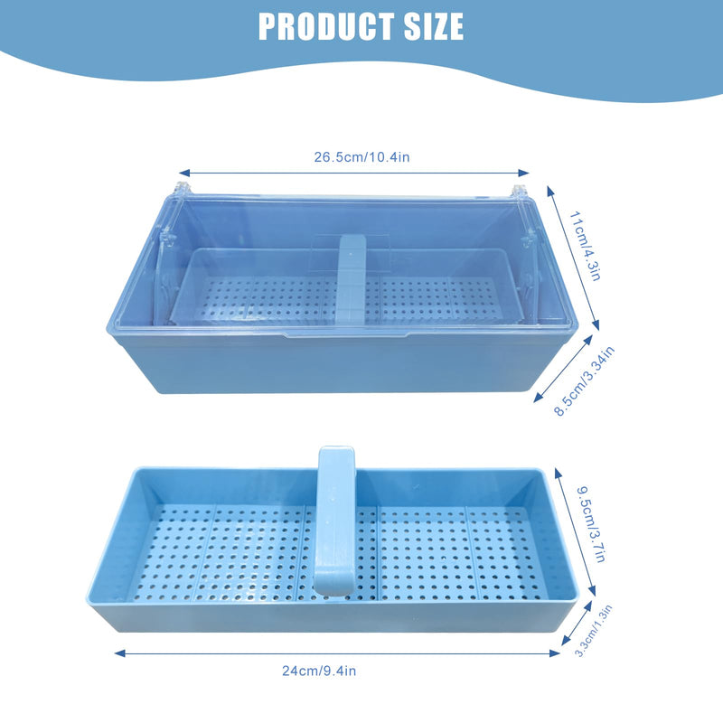 TTKBHHQ-Dental Instrument Sterilization Box, Cold Sterilization Tray Depository for Plastic Instruments for Dentistry, Dental Tools, Tattooing, and Nail Care. (blue) blue - BeesActive Australia