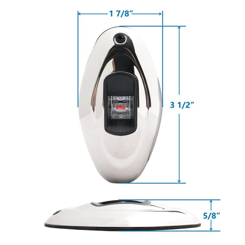 MARINE SYSTEM Stainless Steel LED Boat Navigation Lights, Bow Light, Marine Navigation lamp. Perfect for Pontoon, Skeeter, Power Boat and Skiff